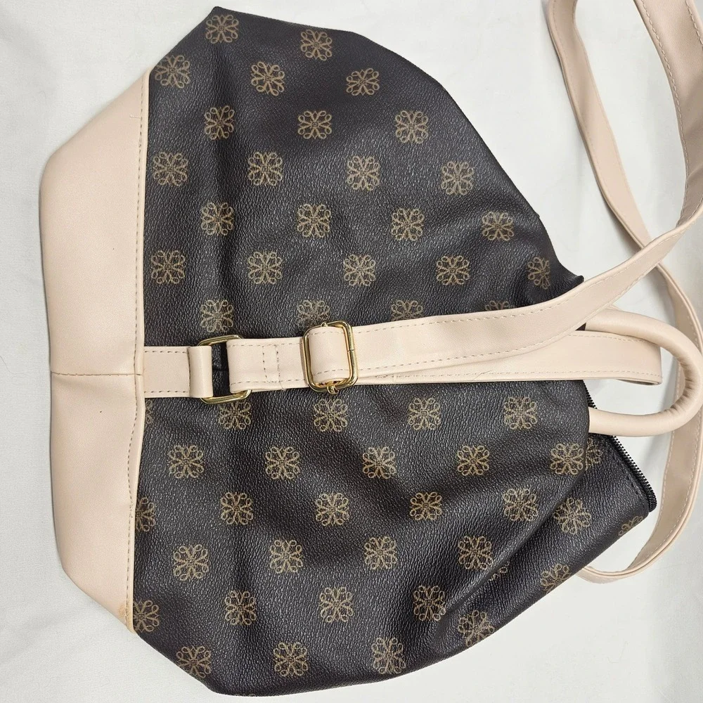 Avon Monogram Backpack Womens OS Brown Cream Gold Hardware New